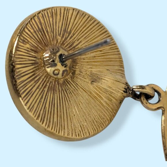 Vintage Monet Pearly Cut Out Earrings - Picture 6 of 7